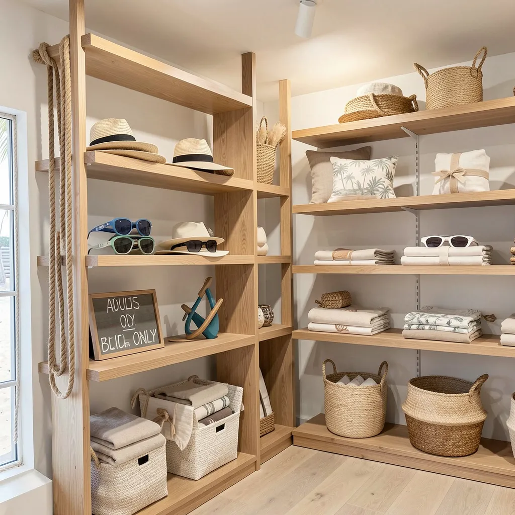 Beach scene with wind anchor and shade in use